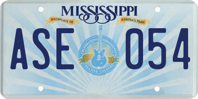 MS license plate ASE054