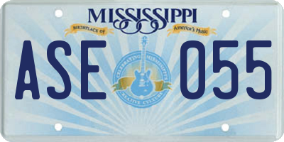 MS license plate ASE055
