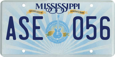 MS license plate ASE056