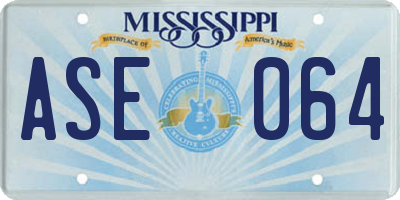 MS license plate ASE064