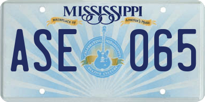 MS license plate ASE065