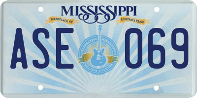 MS license plate ASE069