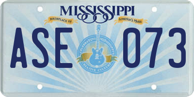 MS license plate ASE073