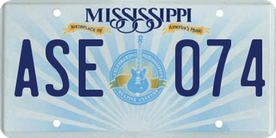MS license plate ASE074