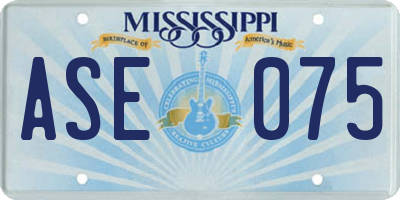 MS license plate ASE075