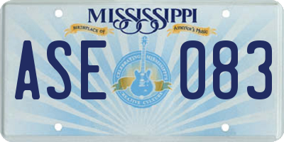 MS license plate ASE083