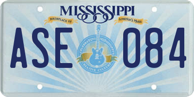 MS license plate ASE084