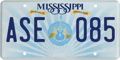 MS license plate ASE085