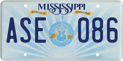 MS license plate ASE086