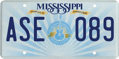 MS license plate ASE089