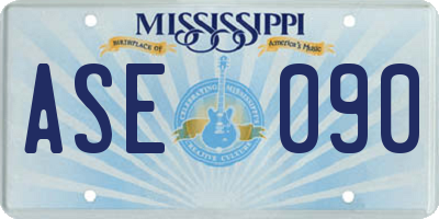 MS license plate ASE090