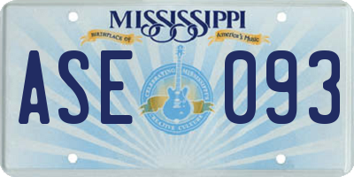 MS license plate ASE093