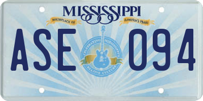 MS license plate ASE094
