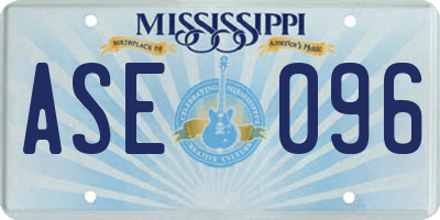 MS license plate ASE096
