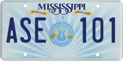 MS license plate ASE101