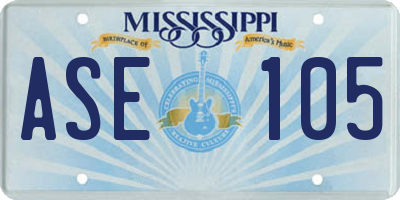 MS license plate ASE105
