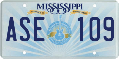 MS license plate ASE109