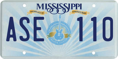 MS license plate ASE110