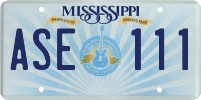 MS license plate ASE111