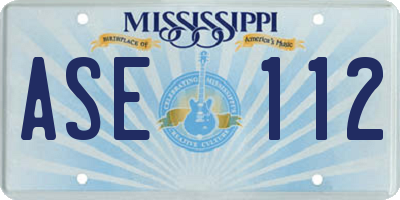 MS license plate ASE112
