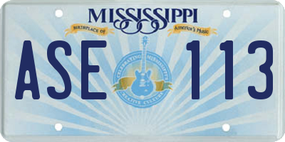 MS license plate ASE113
