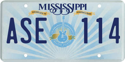 MS license plate ASE114