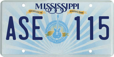 MS license plate ASE115