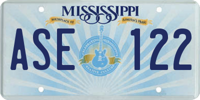 MS license plate ASE122