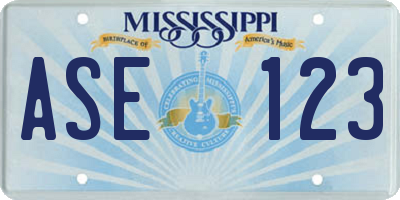 MS license plate ASE123