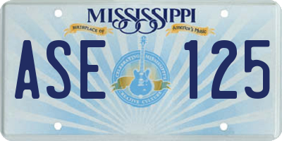 MS license plate ASE125