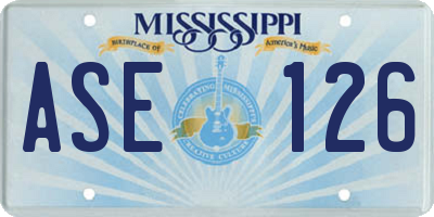 MS license plate ASE126