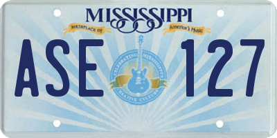 MS license plate ASE127