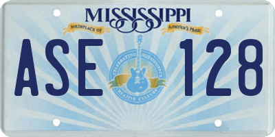 MS license plate ASE128