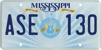 MS license plate ASE130