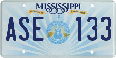 MS license plate ASE133