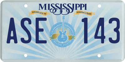 MS license plate ASE143