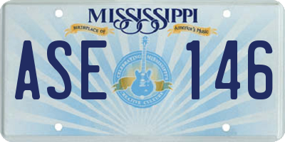 MS license plate ASE146