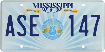 MS license plate ASE147
