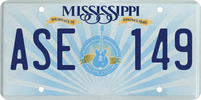 MS license plate ASE149