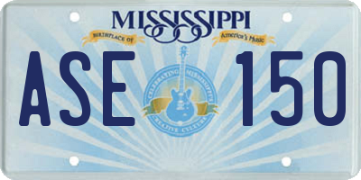MS license plate ASE150