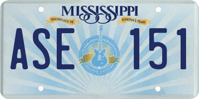 MS license plate ASE151