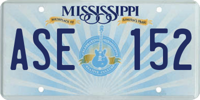 MS license plate ASE152