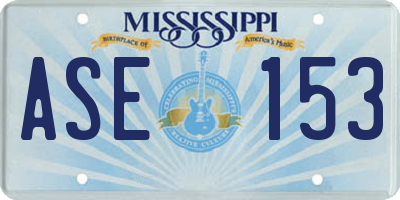 MS license plate ASE153