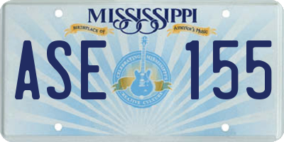 MS license plate ASE155