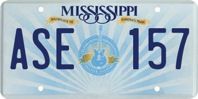MS license plate ASE157