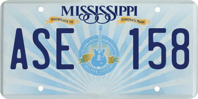 MS license plate ASE158