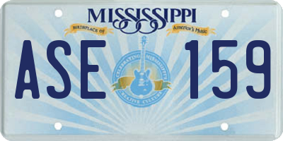 MS license plate ASE159