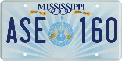 MS license plate ASE160