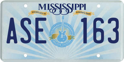 MS license plate ASE163