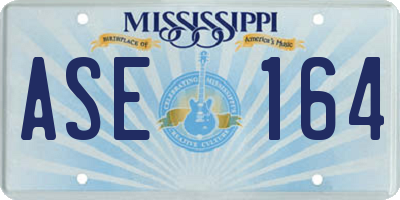 MS license plate ASE164